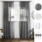 OHS Linen Look Voile Net Curtains 2 Panels Rod Slot Top Pair Home Set 55x87