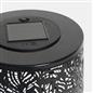OHS Solar Floor Lamp Carved Metal Cordless Outdoor Garden Light Dusk Sensor