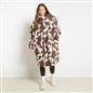 OHS Coat Drying Robe Animal Print Sherpa Lined Water Resistant Oversized