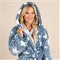 OHS Teddy Marl Dressing Gown Prints Ladies Warm Womens Loungewear Bathrobe
