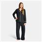 OHS Piped Edge Pyjama Set Button Through Fleece Womens Loungewear Nightwear Pjs