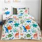 Dino Coverless Duvet Pillowcase 10.5 Tog Kids Single Quilt Camping Bedding Set