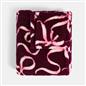OHS Teddy Fleece Blanket Festive Bow Ribbon Supersoft Warm Thermal Throw