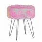 Fluffy Footstool Hairpin Fleece Bedroom Vanity Seat Modern Pouffe Decor Chair