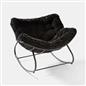 OHS Rocking Chair Ribbed or Smooth Faux Fur Upholstered Metal Frame Cushioned