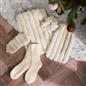 OHS Ribbed Faux Fur Winter Gift Set Hot Water Bottle Socks Eye Mask Scrunchie