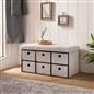Storage Cube Unit 6 Draw Ottoman Space Saving Velvet Chest Shoe Boucle Organiser