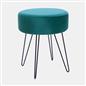 Dressing Table Stool Velvet Round Makeup Vanity Seat Chair Metal Legs Pouffe