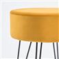 Dressing Table Stool Velvet Round Makeup Vanity Seat Chair Metal Legs Pouffe