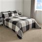 OHS Check Coverless Duvet Pillowcase Bedding Set Teddy Fleece Gingham 10.5 TOG