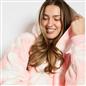 OHS Extra Long Tie-Dye Print Fleece Oversized Wearable Hoodie Blanket