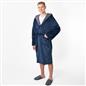 OHS Mens Dressing Gown Long Hooded Soft Flannel Fleece Sherpa Bathrobe Lounge