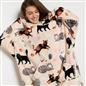 OHS Pet Prints Hoodie Blanket Sherpa Lined Fleece Wearable Throw Thermal