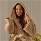 OHS Teddy Fleece Dressing Gown Floor Length Hooded Bathrobe Winter Loungewear