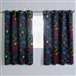 Gaming Eyelet Curtains Pair of Blackout Woven Ring Top Panels Ready Made Kids