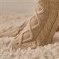 OHS Cable Knit Socks Womens Non Slip Warm Indoor Lounge Sock Slipper