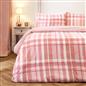 OHS Tartan Check Teddy Fleece Thermal Duvet Cover Bedding Set