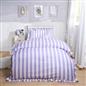 Frill Duvet Cover Bedding Set Pillowcase Stripe Quilt Luxury Double King Size