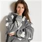 OHS Heart Print Hoodie Blanket Oversized Adult Fleece Sherpa Throw Jumper