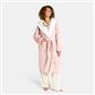 OHS Mens Dressing Gown Long Hooded Soft Flannel Fleece Sherpa Bathrobe Lounge
