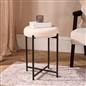 OHS Boucle Round Stool Upholstered Makeup Vanity Padded Seat Sturdy Table Chair