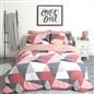 OHS Shapes Teddy Fleece Duvet Cover with Pillowcase Soft Warm Bedding Set