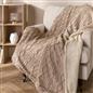 OHS Cable Knit Blanket Sherpa Fleece Sofa Plush Soft Warm Throw Over Bed Chair