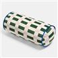 OHS Checkerboard Print Bolster Pillow Piped Matte Velvet Back Support Cushion