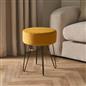 Dressing Table Stool Velvet Round Makeup Vanity Seat Chair Metal Legs Pouffe