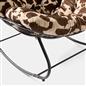 OHS Rocking Chair Ribbed or Smooth Faux Fur Upholstered Metal Frame Cushioned