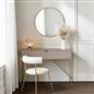 OHS Curved Dressing Table Engineered Wood Makeup Vanity Desk with 2 Drawers