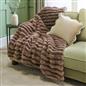 OHS Jumbo Ribbed Throw Faux Fur Fleece Fluffy Blanket Winter Thermal Bedspread