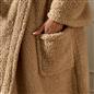 OHS Teddy Fleece Dressing Gown Floor Length Hooded Bathrobe Winter Loungewear