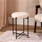 OHS Boucle Round Stool Upholstered Makeup Vanity Padded Seat Sturdy Table Chair
