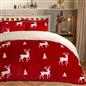 Stag Duvet Cover Pillowcase Bedding Set Soft Ribbed Fleece Quilt Double King Bed