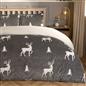 Stag Duvet Cover Pillowcase Bedding Set Soft Ribbed Fleece Quilt Double King Bed