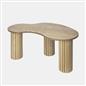 OHS Madison Coffee Table Ribbed MDF Irregular Living Room Home Decor