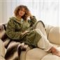 OHS Ribbed Fleece Dressing Gown Luxury Warm Supersoft Loungewear Ladies Robe