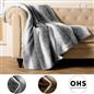 Stripe Throw Over Blanket Faux Fur Fleece Super Soft Plush Sofa Warm Bedspread