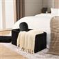 OHS Storage Box Lid Ottoman Folding Ribbed Fleece Footstool Tub Seat