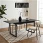 OHS Extendable Dining Table 4-6 Seater Chevron Wood Effect Kitchen Tables