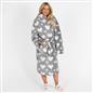 OHS Teddy Marl Dressing Gown Prints Ladies Warm Womens Loungewear Bathrobe