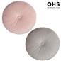 OHS Velvet Filled Cushion Round Bedroom Decor Scatter Chair Sofa Button Pillow