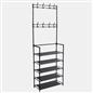 16 Hook Shelving Rack Storage Tier Unit Hallway Home Decor Wire Office Organiser