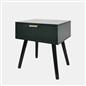 OHS Ribbed Bedside Nightstand 1 Drawer Storage Unit Wooden End Table