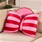 OHS Bow Shaped Cushion Striped Matte Velvet Novelty Decorative Scatter Pillow