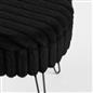 OHS Faux Fur Stool Hairpin Ribbed Fleece Round Vanity Seat Foot Rest Chair
