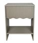 OHS Scallop Bedside Ribbed Wood Nightstand 1 Drawer Storage Unit End Table