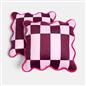 OHS Checkerboard Cushion Covers Scallop Edge Matte Velvet Square Pillowcases