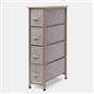 Narrow 4 Drawer Storage Cabinet Bedside Table Unit Clothes Home Fabric Organiser